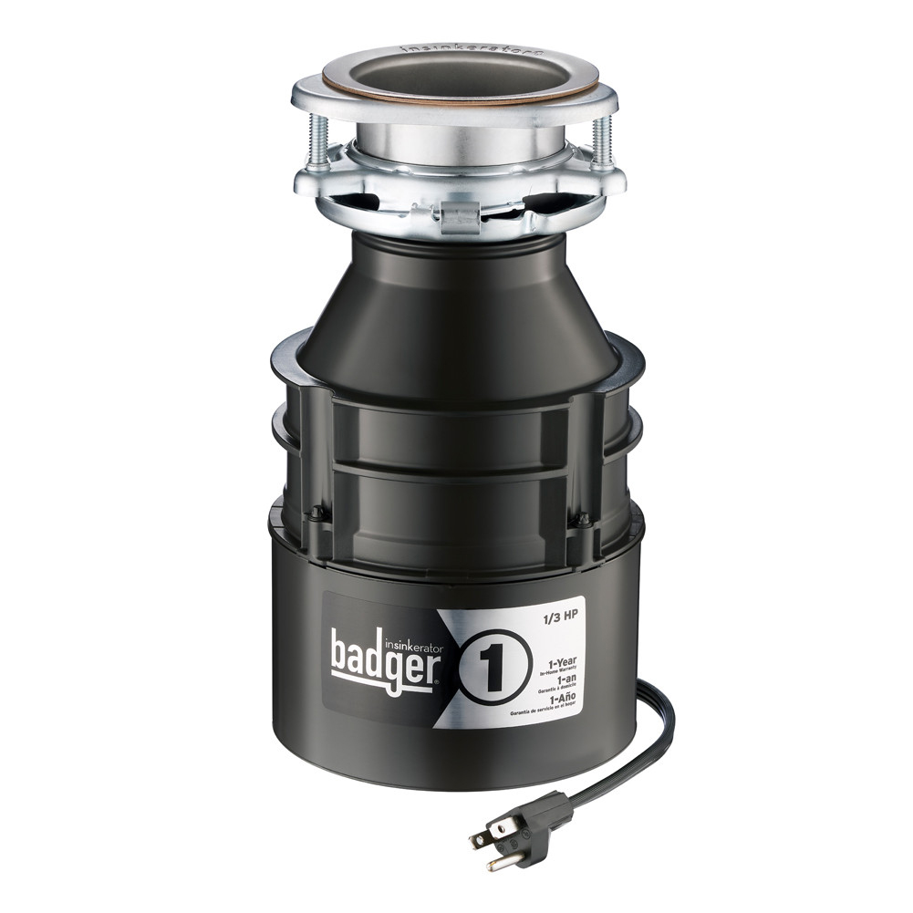 Insinkerator Badger 1 Garbage Disposal With Cord, 1/3 HP 870150