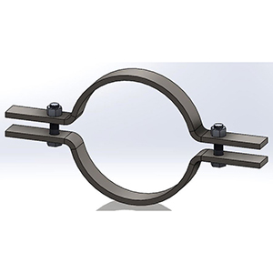Empire Industries 3" IPS 530 lb. Load Galvanized Carbon Steel 2 Piece Standard Domestic Riser Clamp 1004064