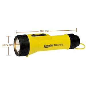 Energizer Flashlight (2) D, Yellow, Polypropylene, One White Led Lamp, Industrial Heavy Duty 799