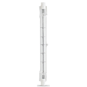 Feit Halogen Lamp For Chandelier 0.31" X 4.71", 500 W, 130 V, 3000 K, Clear, J Shape, R7 Base 28110