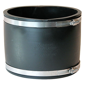 Fernco 6" Cast Iron and Plastic Flexible Coupling 2804