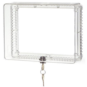Honeywell 8.25" X 2.75" X 5.75", Clear, Plastic, Large, Key Lock, Guard With Inner Shelf For Rth8/rth7/rth6/rth5/rth4/rth3/ct5/ct3 Thermostat 37050