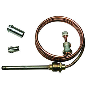 Honeywell 36" L, 11/32"-32 TPI MPT Connector Nut, 30 Mv, Thermocouple With Adapter And Push-in Clip 17814