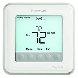 Honeywell T6 Pro Programmable Thermostat, 2H/1C Heat Pump, 1H/1C Conventional 2128168