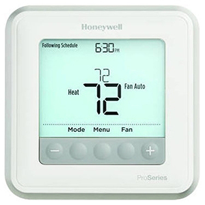 Honeywell T6 Pro Programmable Thermostat, 2H/1C Heat Pump, 2H/2C Conventional 2034242