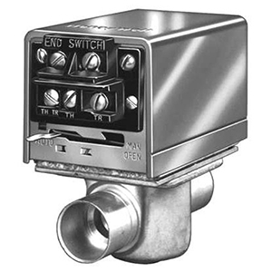 Honeywell 3/4" X 3/4", Soldered X Soldered, 24 VAC 50/60 Hz, 0.32 A, 20 PSI Close Off/125 PSI Static, Brass, 2-way, Straight-through, Low Voltage, Motorized Zone Valve 55007
