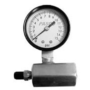 Pasco Specialty 3/4" FPT, 2" Dial, 0 To 15 PSI, Air Test Gauge 1347066
