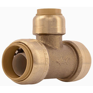 Sharkbite ¾" x ¾" x ½" Push Fit Natural DZR Brass Reducing Tee Lead Free 1479944