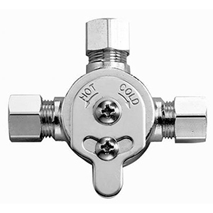 Sloan 2-13/16" X 3/4", Lead-free, Chrome Plated, Brass, Below Deck, Hot/cold, Mechanical Water Mixing Valve 1306128