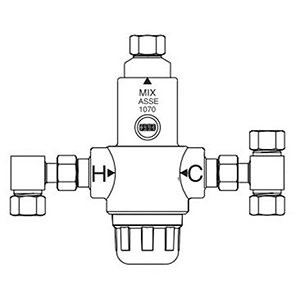 Wilkins 3/8" Bronze Thermostatic Mixing Valve 1787298