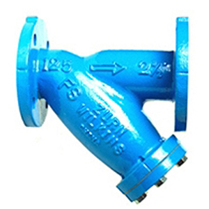 Wilkins Model FSC 3" x 1 ¼" x 1 ¼" 125# Cast Iron Flanged Epoxy Coating Wye Strainer 363496