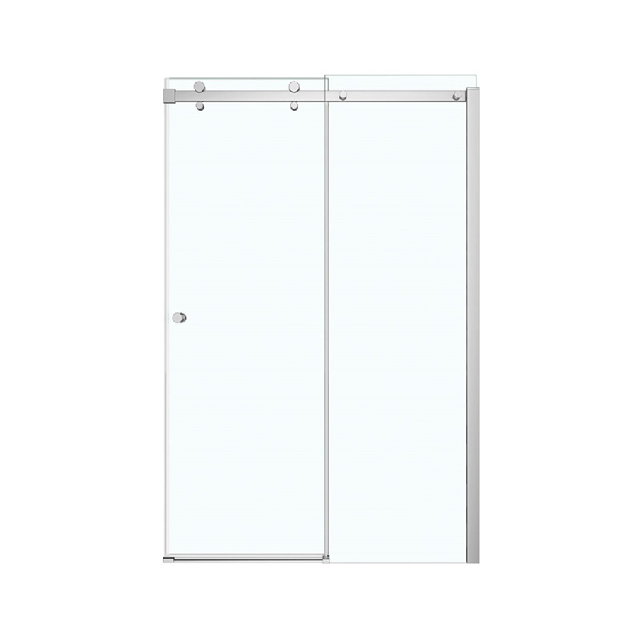 Aker Luminescence Sliding Shower Door, 44-1/2" To 47" X 18-3/8" X 70-1/2" To 72", Chrome Plated, Clear Glass, Reversible, Luminescence Sliding, Shower Door 2162066