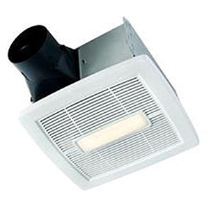 Broan Nutone 120 VAC 60 Hz, 0.3 A, 80 Cfm, 0.8 Sones, Rugged 26 Gauge Galvanized Steel, White, Polymeric Grill, Ceiling, Bath And Ventilation Fan With 11 W Led Light 2123835