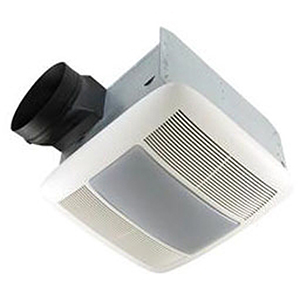 Broan Nutone 10-1/2" X 11-3/8" X 7-5/8", 1 A, 110 Cfm, 0.7 Sones, Rugged Galvanized Steel, White Enamel, Polymeric Grill, Ceiling, Bath And Ventilation Fan With 18 W Fluorescent Light 2124649