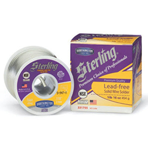 Harris Products Solid Wire Solder (1 LB Spool) 0.118" Diameter, Lead-Free, Less Than 90% Tin, 4 To 5% Copper, Greater Than 1% Selenium, Premium, Sterling 26942