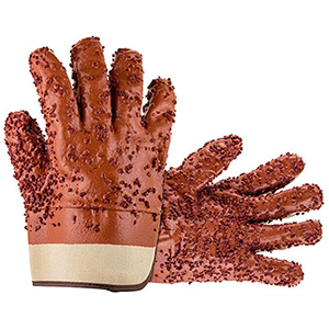 SAS Safety Dipped Gloves Red PVC Chip Sewer Gloves - One Size Fits Most (Pair)  2104441