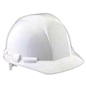 SAS Safety Hard Hat White, Nylon, 6-Point Adjustable Ratchet Strap 2104411