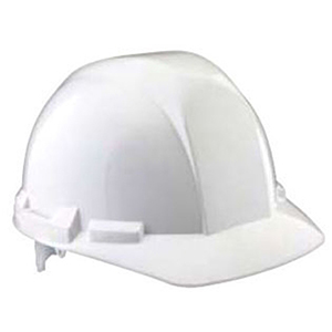 SAS Safety Hard Hat White, Nylon, 6-Point Adjustable Ratchet Strap 2104411