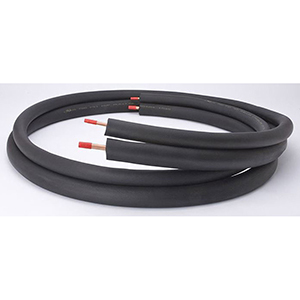 1/4" Liquid, 3/8" Suction, 25' L, Plain, 700 PSI, 3/8" Thick Black Elastomeric Insulation, Annealed Copper, Mini-split, Tubing Line Set 1322834