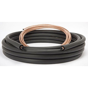 3/8" Liquid, 1-1/8" Suction, 50' L, 700 PSI, 1/2" Thick Black Elastomeric Insulation, Annealed Copper, Standard, Tubing Line Set 1471024